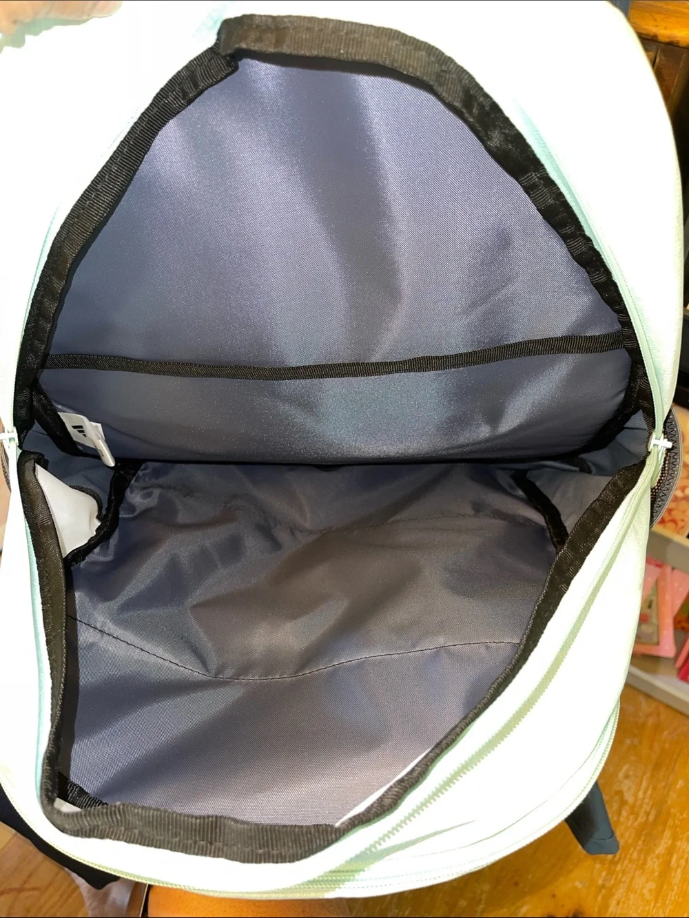 adidas Excelerator Twill Semi Flash Aqua Backpack with Gray Base - Picture 6 of 9